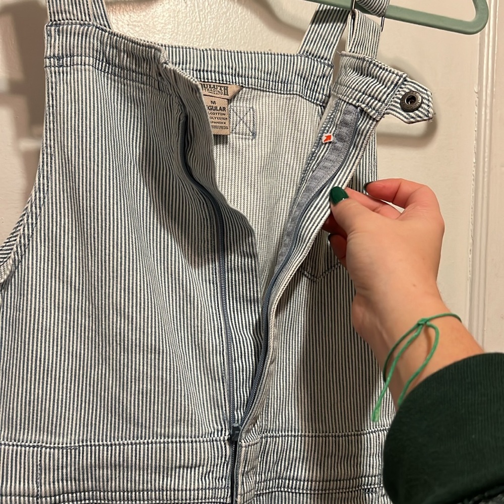 Duluth Trading Co Light Wash Denim Overalls - Pale Blue - Picture 3 of 8